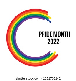LGBT Pride Month 2022. Pride day line abstract logo. Human rights and tolerance. Vector illustration isolated on white background.