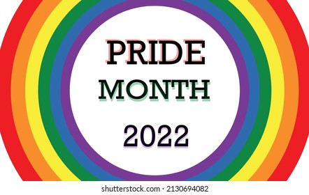 LGBT Pride Month 2022 vector concept. Circular design with gay pride flag colors