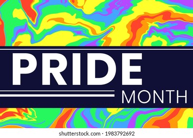 LGBT Pride month, annual celebration in June. Lesbian Gay Bisexual Transgender Queer. Holiday of human rights and tolerance. Vector illustration of LGBTQ banner template at rainbow colors background.