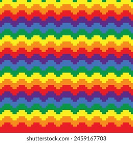LGBT pride month background in pixel art.