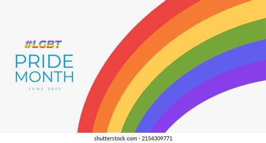 Fondo del Mes del Orgullo LGBT con forma de arco iris. Ilustración vectorial. 