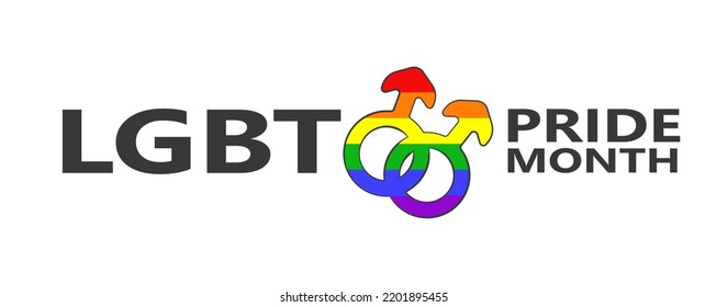 Pancarta del Mes del Orgullo LGBT. Ilustración vectorial. Caricatura