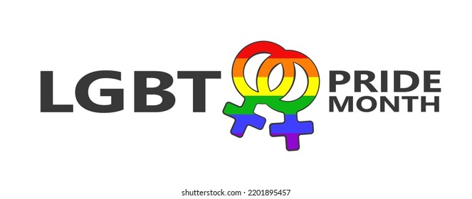Pancarta del Mes del Orgullo LGBT. Ilustración vectorial. Caricatura