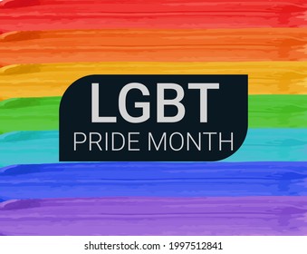 Lgbt Pride Month Brush Strokes Horizontal Stock Vector (Royalty Free ...