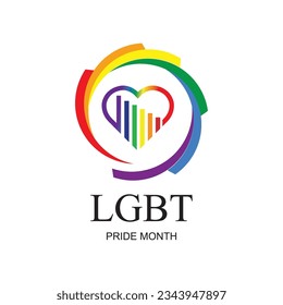 LGBT Pride Month, Celebrated annually. LGBT Human rights and tolerance Illustration