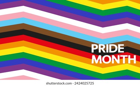 LGBT Pride Month concept with rainbow flag. LGBTQIA Pride geometric background.