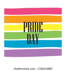 Lgbt pride month. Pride day rainbow flag logo.