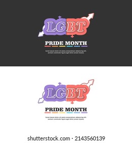 Lgbt  pride month design template illustration