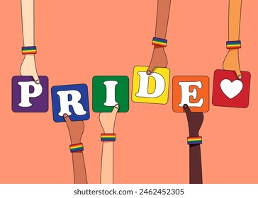 LGBT Pride month and diversity concept background with rainbow flag flat design style. Design element can be used for poster, backdrop, banner, brochure, leaflet, flyer, print, vector illustration