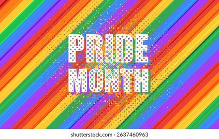 LGBT Pride Month. Pride flag. Human rights or diversity concept. LGBT event banner design.