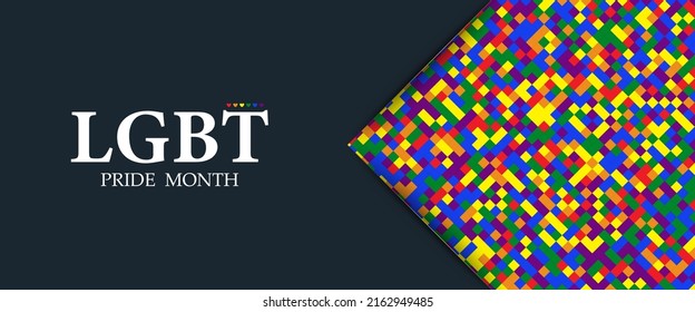 Mes del Orgullo LGBT. Fondo geométrico. Concepto de derechos humanos o diversidad.