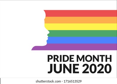 LGBT Pride Month. Holiday concept. Template for background, banner, card, poster with text inscription. Vector EPS10 illustration