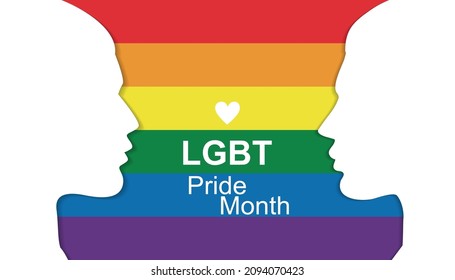 LGBT Pride Month in June concept with color flag. Vector illustration