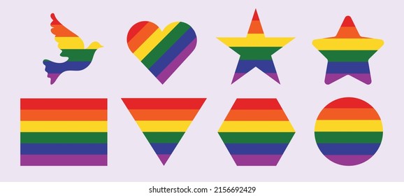 LGBT Pride Month In June. LGBT Flag. Rainbow Love Heart Concept. Human Rights And Tolerance. Poster, Card, Banner And Background. Vector Illustration