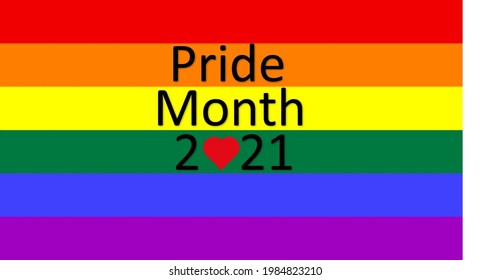 LGBT Pride Month in June. Lesbian Gay Bisexual Transgender. Celebrated annual. LGBT flag. Rainbow love concept. Human rights and tolerance. Poster, card, banner and background. Vector illustration