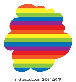 LGBT Pride Month in June. Lesbians, gays, bisexuals, transsexuals. LGBT flag. Rainbow love concept. Human rights and tolerance. Poster, postcard, banner, icon. Cloud illustration on a white background