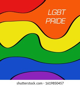 LGBT Pride Month in June LGBTQ flag wave logo sign Rainbow love concept Human rights and tolerance Modern creative design Fashion print, poster, card, banner and background. Vector illustration