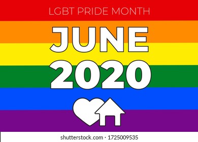 LGBT Pride Month in June. Lgbtq, lgbtq+ rainbow flag, lesbian, gay, bisexual, transgender. Poster, card, banner and background. 