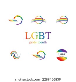 LGBT Pride Month logo and symbol set illustration design