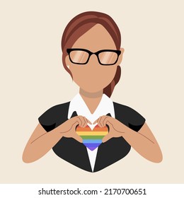 LGBT pride month. Multicultural  women showing support for lgbt community.  Pride month celebration against violence, discrimination.