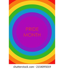 LGBT pride month poster background logo icon emblem Rainbow love concept Human rights and tolerance Modern colorful design Fashion print for clothes apparel greeting invitation card banner cover flyer