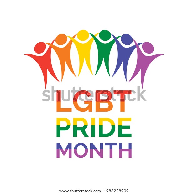 Lgbt Pride Month Poster Group Rainbow Stock Vector Royalty Free