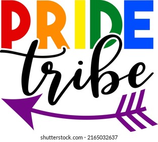LGBT Pride Month print. Inspiration quotes in illustration vector in rainbow colors