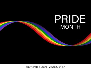 LGBT Pride Month. Pride Rainbow Background. Gay, Lesbian, Bisexual and Transgender Community. Vector Illustration. 