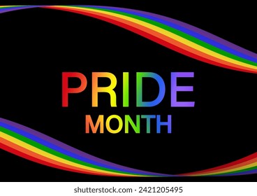 LGBT Pride Month. Pride Rainbow Background. Gay, Lesbian, Bisexual and Transgender Community. Vector Illustration. 