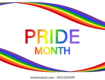 LGBT Pride Month. Pride Rainbow Background. Gay, Lesbian, Bisexual and Transgender Community. Vector Illustration. 