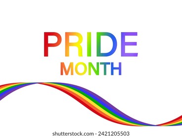 LGBT Pride Month. Pride Rainbow Background. Gay, Lesbian, Bisexual and Transgender Community. Vector Illustration. 
