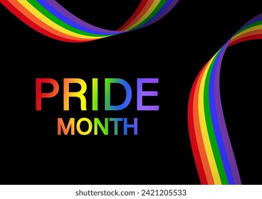 LGBT Pride Month. Pride Rainbow Background. Gay, Lesbian, Bisexual and Transgender Community. Vector Illustration. 