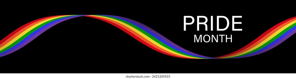 LGBT Pride Month. Pride Rainbow Background and Banner Template. Gay, Lesbian, Bisexual and Transgender Community. Vector Illustration. 