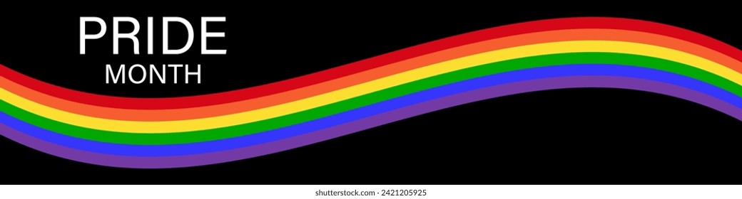 LGBT Pride Month. Pride Rainbow Background and Banner Template. Gay, Lesbian, Bisexual and Transgender Community. Vector Illustration. 