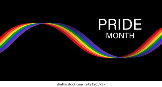LGBT Pride Month. Pride Rainbow Background and Banner Template. Gay, Lesbian, Bisexual and Transgender Community. Vector Illustration. 