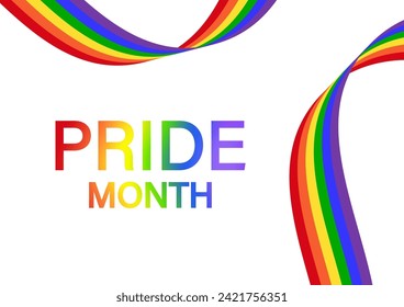 LGBT Pride Month. Pride Rainbow Background. Gay, Lesbian, Bisexual and Transgender Community. Vector Illustration. 