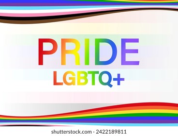 LGBT Pride Month. Pride Rainbow Background and Banner Template. Gay, Lesbian, Bisexual and Transgender Community. Vector Illustration. 