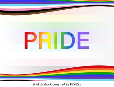 LGBT Pride Month. Pride Rainbow Background and Banner Template. Gay, Lesbian, Bisexual and Transgender Community. Vector Illustration. 