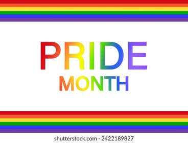 LGBT Pride Month. Pride Rainbow Background and Banner Template. Gay, Lesbian, Bisexual and Transgender Community. Vector Illustration. 