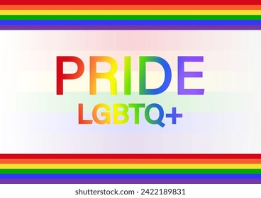 LGBT Pride Month. Pride Rainbow Background and Banner Template. Gay, Lesbian, Bisexual and Transgender Community. Vector Illustration. 