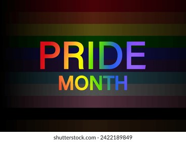 LGBT Pride Month. Pride Rainbow Background and Banner Template. Gay, Lesbian, Bisexual and Transgender Community. Vector Illustration. 