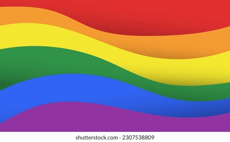 LGBT pride month rainbow colors wave flag colorful concept vector background