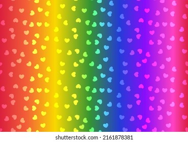 Mes del Orgullo LGBT. Color del fondo del arcoiris del corazón de color sin foco. Vector.