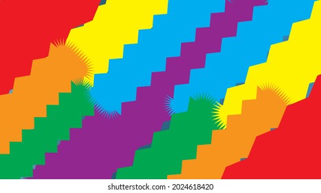 LGBT Pride Month vector concept. Freedom rainbow flag. Gay parade annual summer event