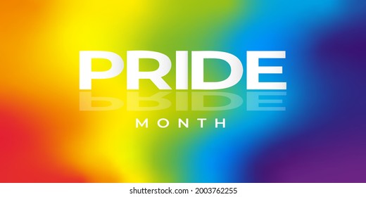 Mes del Orgullo LGBT. Ilustración vectorial. Etiqueta de papel blanco sobre fondo de arco iris líquido. Concepto de derechos humanos o diversidad. Diseño de pancartas de eventos LGBT.
