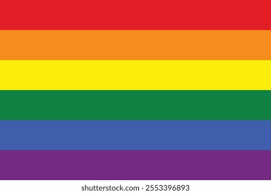 LGBT pride national flag. A rectangular LGBT pride flag icon vector illustration. Standard Size.