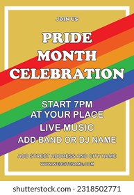 LGBT Pride party flyer poster social media post design