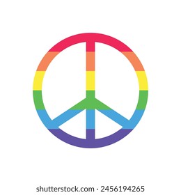 LGBT pride peace symbol sticker. Vector illustration