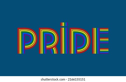 Pancarta del arcoiris del Orgullo LGBT. Texto de orgullo con colores de bandera LGBT