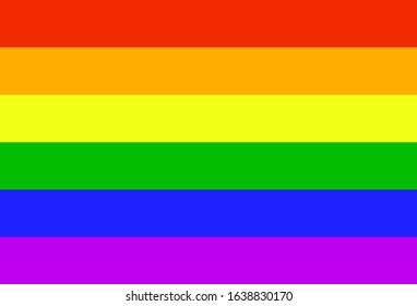 LGBT Pride rainbow flag 6 colors. Flat icon symbol of the community of sexual minorities, gays and lesbians. Stock vector illustration isolated.